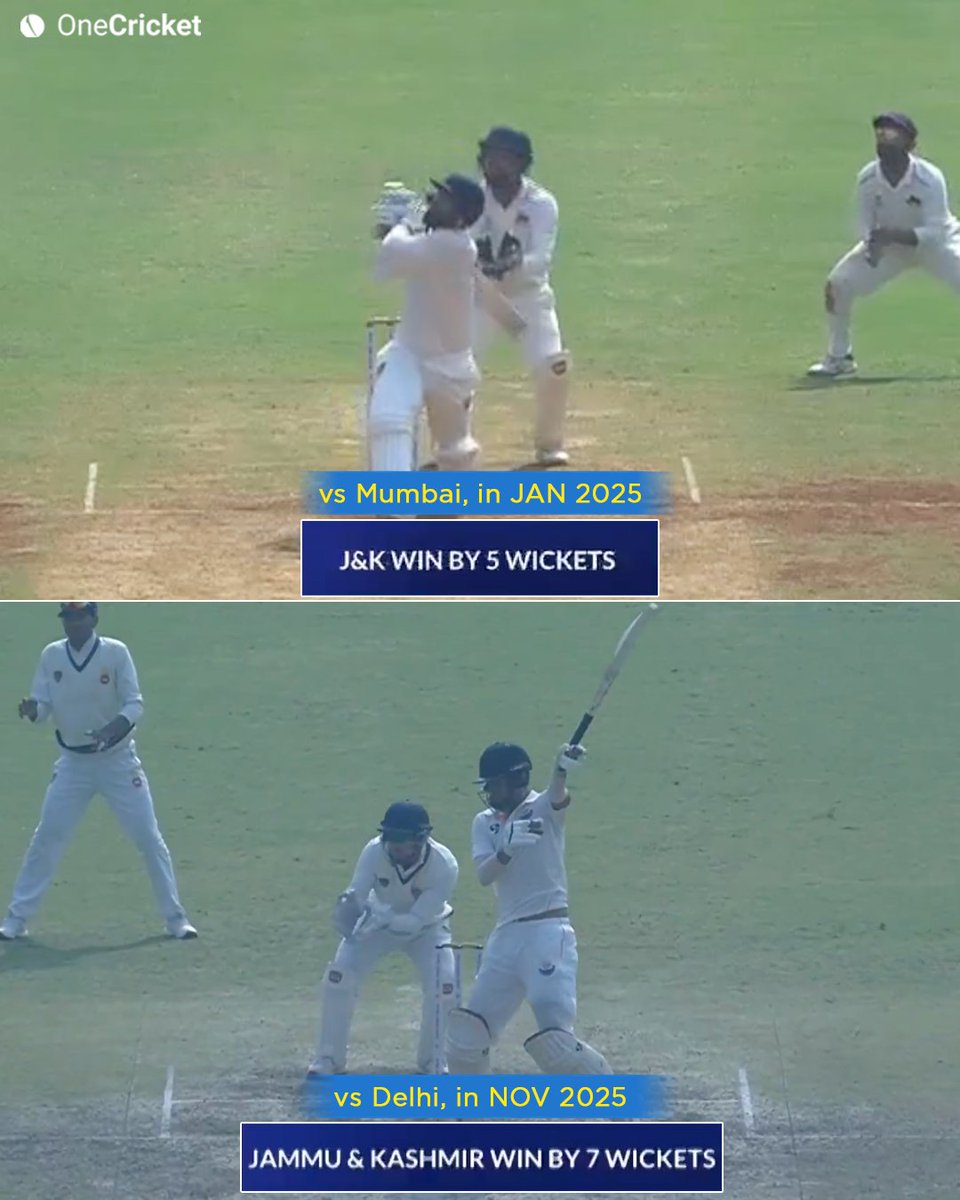 Jammu &amp; Kashmir cricket is on the rise, after defeating a star-studded Mumbai side, they’ve now beaten Delhi in 2025.

PC: BCCI

#JammuKashmir #ParasDogra #RanjiTrophy #Cricket