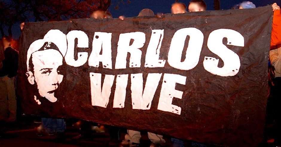 Desde aquel 11 de noviembre de 2007, tu rostro y tu nombre acompañan cada pancarta y cada grito de libertad. 

Ayer, hoy y siempre... ¡CARLOS VIVE!
