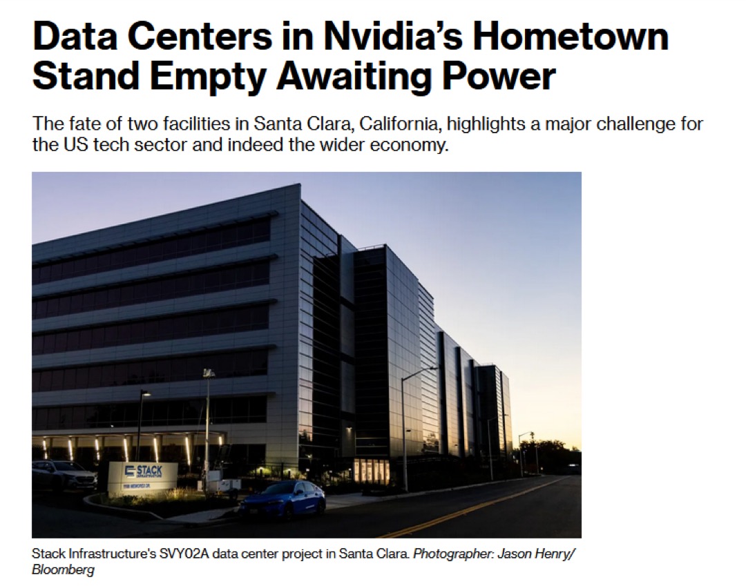 $GE $CAT 今年都涨了快80%了，如果AI泡沫真要破，绝不会是Burry嘴里GPU折旧，而是因能源电力。

美国在建数据中心需求45GW，相当于40座核电站，总投资2.5万亿美元。钱不是问题，电才是问题。

电网排队接入要7到10年，巨头们只能自建电厂。目前方案？燃气轮机、内燃机、柴油机组。

泡沫破在哪里？