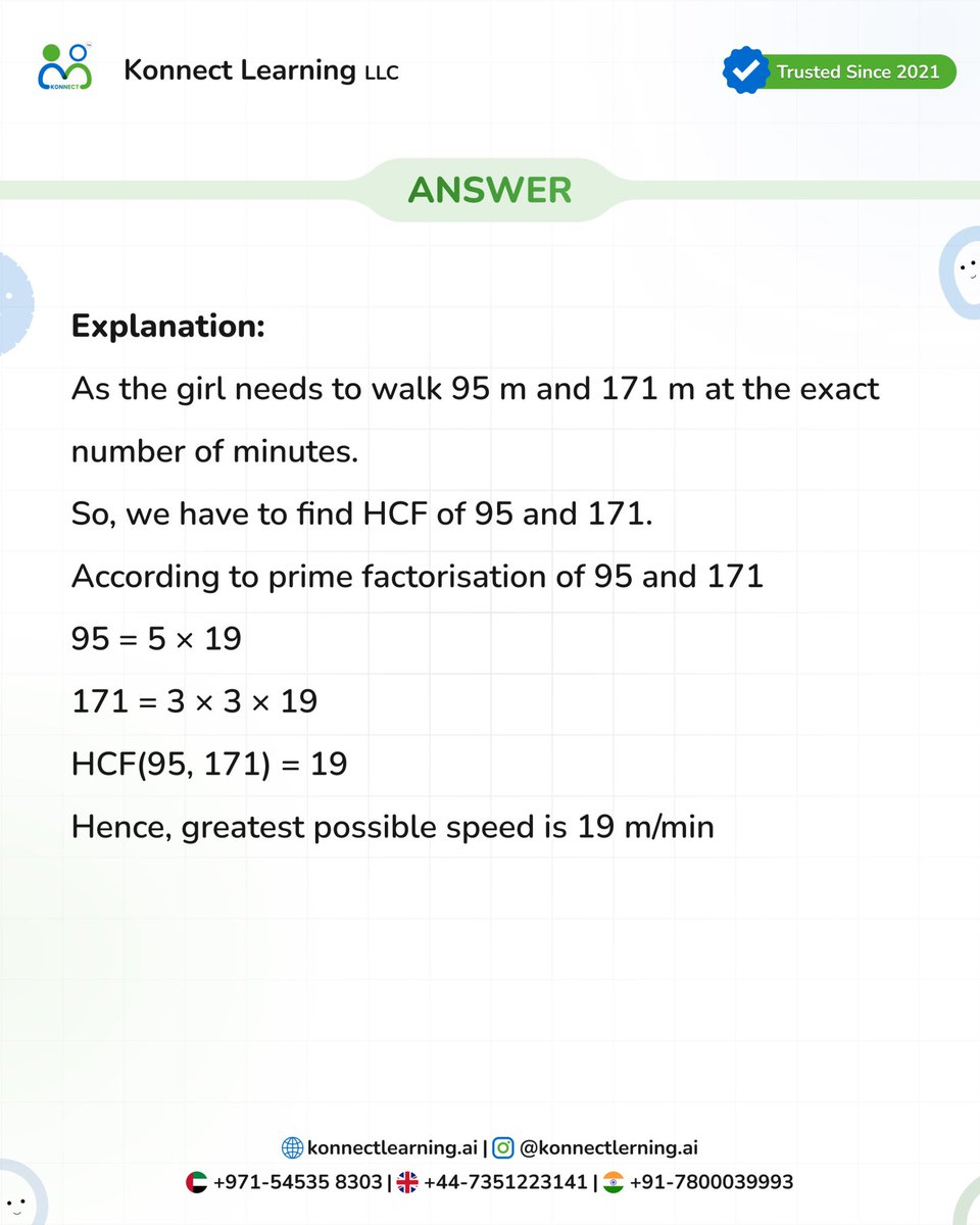 konnectlearnai's tweet image. 98 Days to #CBSE2026 ⏳
Can you find the greatest possible speed? 💡
Concept: HCF in real life ⚙️

#MathsChallenge #KonnectLearning #BoardExamPrep #StudyMotivation #EducationReel #ExplorePage
