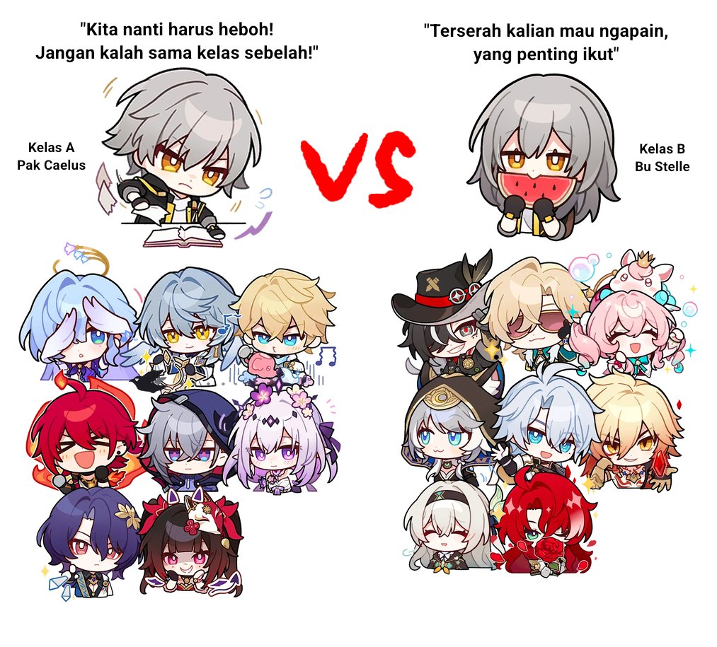 pompomfess's tweet photo. Pomfic! cw// might be OOC
Tadika HaEsEr mau ngadain lomba buat ngerayain hari guru, kira-kira yang menang kelasnya pak Caelus atau kelasnya bu Stelle? Kalian tim mana?
(adakah yang mau di tag? drop @ ya) https://t.co/vslA7FMAwg