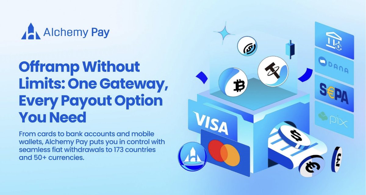 AlchemyPay's tweet image. As #crypto continues to integrate with the real-world economy, users need reliable, flexible, and globally accessible payout solutions. 

Learn how #AlchemyPay offers a borderless, adaptive experience that lets you turn your crypto into fiat on your own terms.…