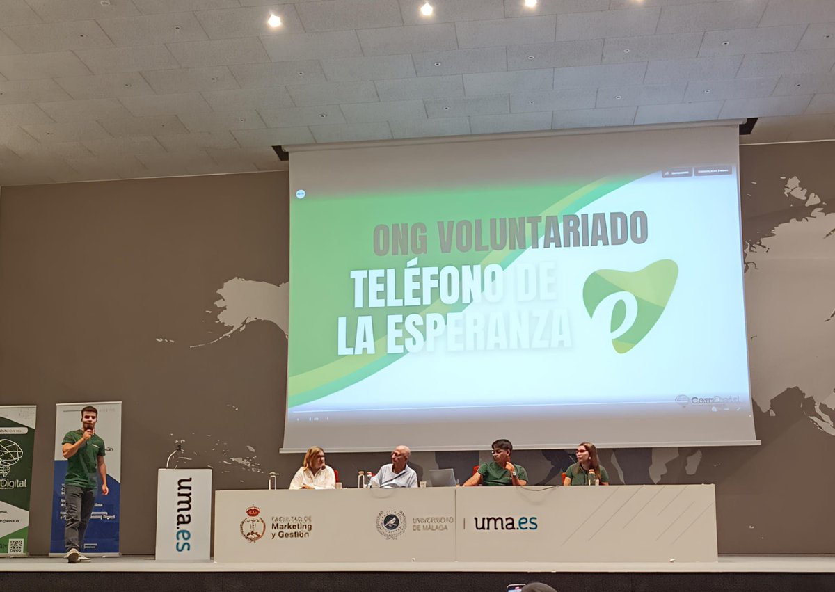 Tlf_malaga's tweet image. La agencia universitaria de Marketing Digital de la UMA, ComDigital, presentó un plan estratégico de comunicación para el Teléfono de la Esperanza💚. Aportaron ideas, apoyaron los objetivos de la asociación y compartimos dinámicas.
#Telefónodelaesperanza #ComDigital #Marketing