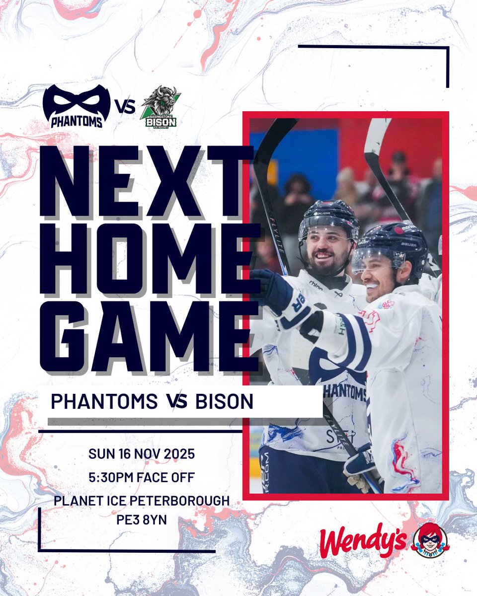 Sunday night is hockey night and this week, we welcome the Basingstoke Bison back to Planet Ice Peterborough!

🎟️ iceaccount.co.uk/peterborough-p…

#WeArePhantoms