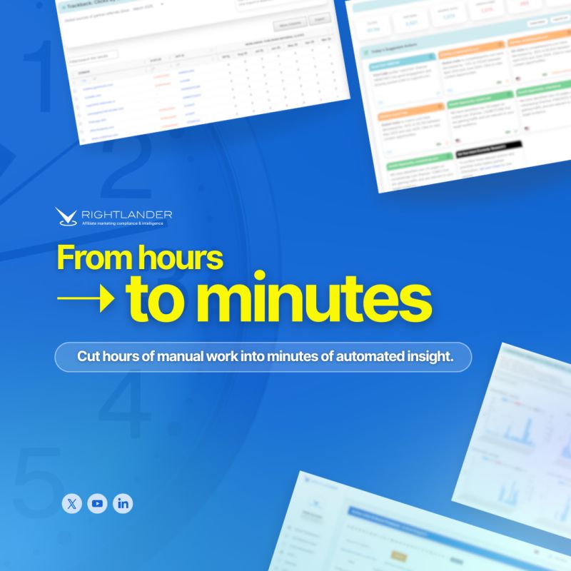 Data’s easy. Insights aren’t.
Rightlander makes it simple: automated insights, clear actions, zero complexity.
For marketers who want results—not reports.
#MarketingAutomation #AffiliateMarketing #Compliance