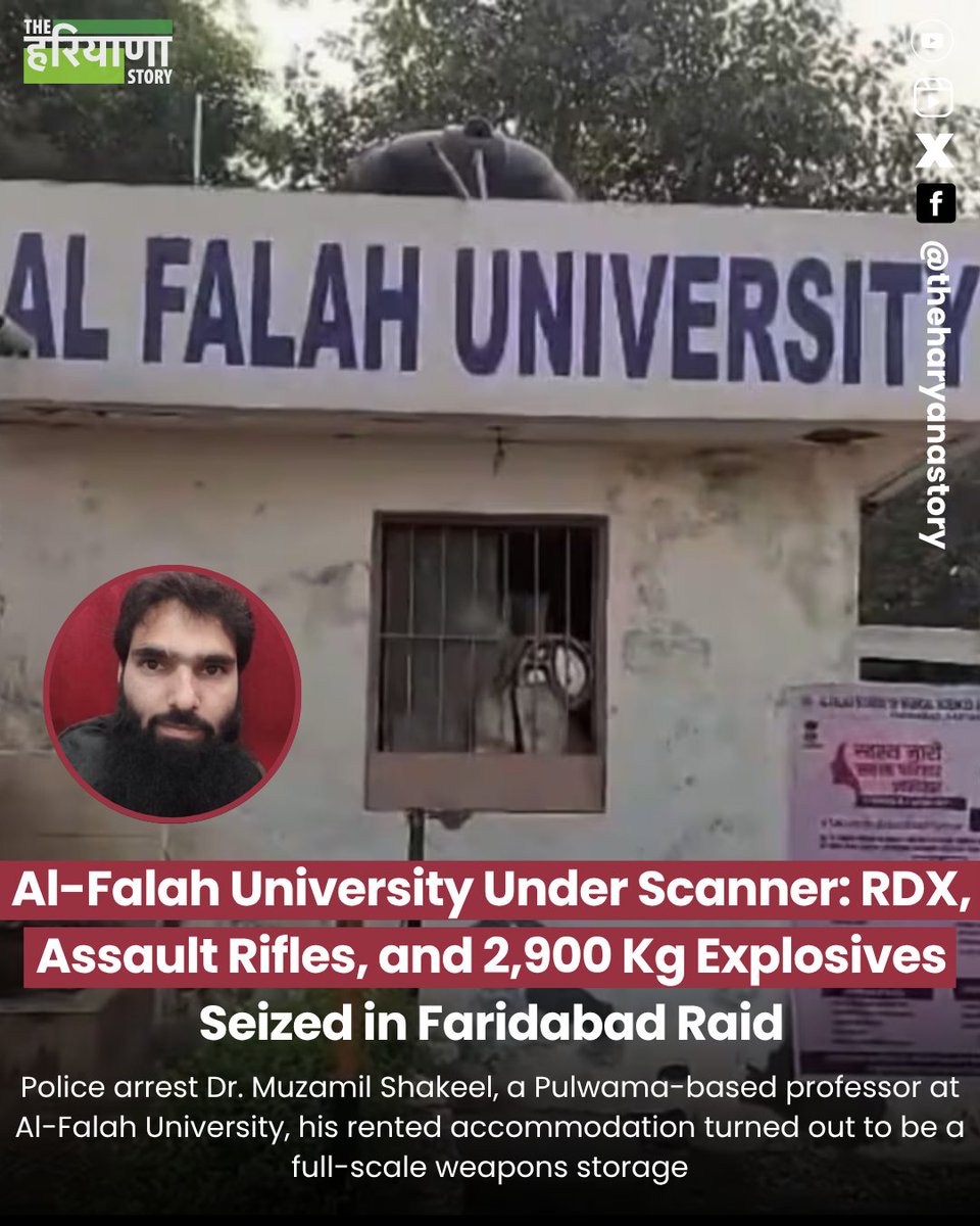 A major counter-terror operation across Haryana, Uttar Pradesh, and J&amp;K has exposed a sophisticated terror network allegedly involving educated professionals. Authorities recovered  2,900 kg of explosives, including RDX components, ammonium nitrate, assault rifles and more.