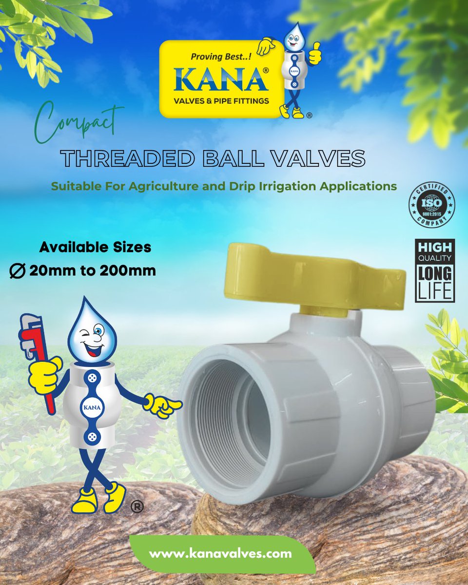 KanaValves's tweet image. KANA Valves Empowering India &amp;amp; Global Markets with Threaded Ball Valves! 🌍💧

Read our latest article to know how KANA is empowering global water management!
linkedin.com/pulse/empoweri…

#KANAVALVES #ThreadedBallValve #PVCBallValve #UPVCBallValve #CPVCBallValve #WaterManagement