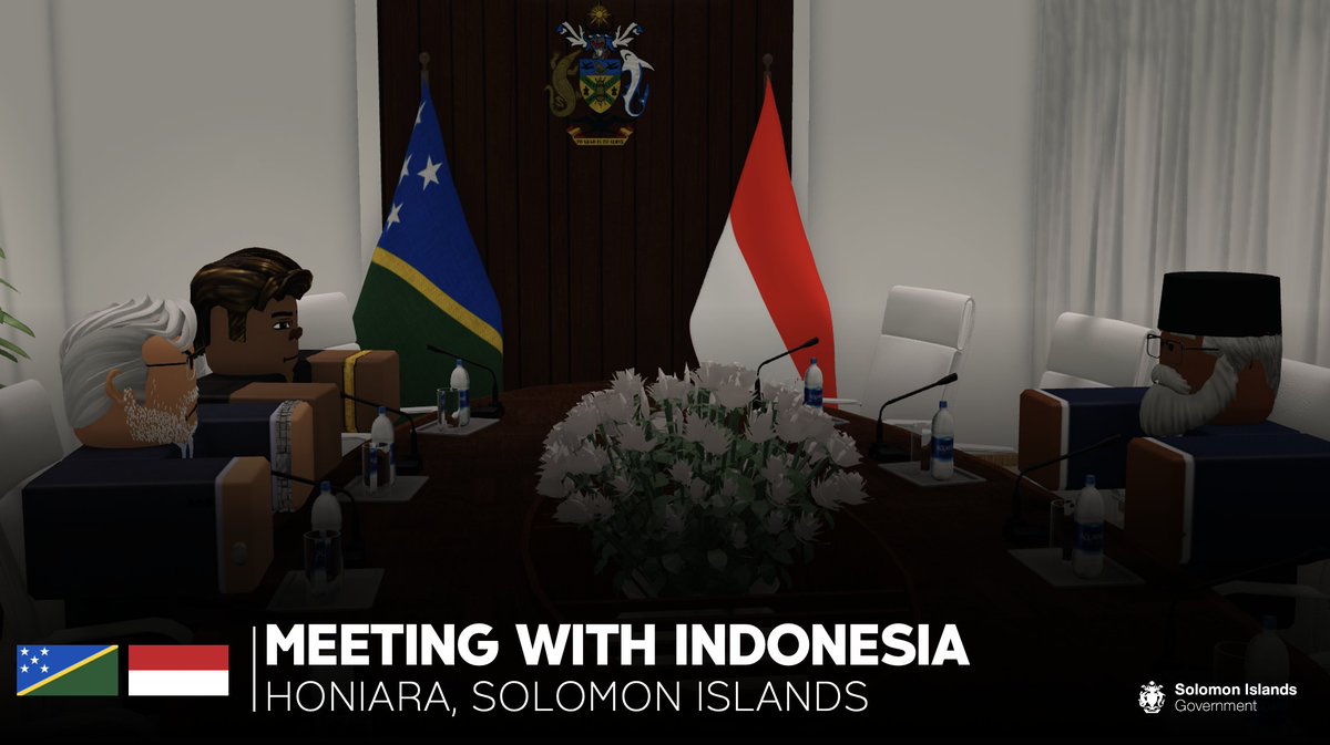 🇸🇧🇮🇩 The Minister for Foreign Affairs alongside the UN Ambassador met with his Indonesian counterpart in Honiara. 

The diplomats had a productive meeting and established cooperative relations between the Solomon Islands and Indonesia.