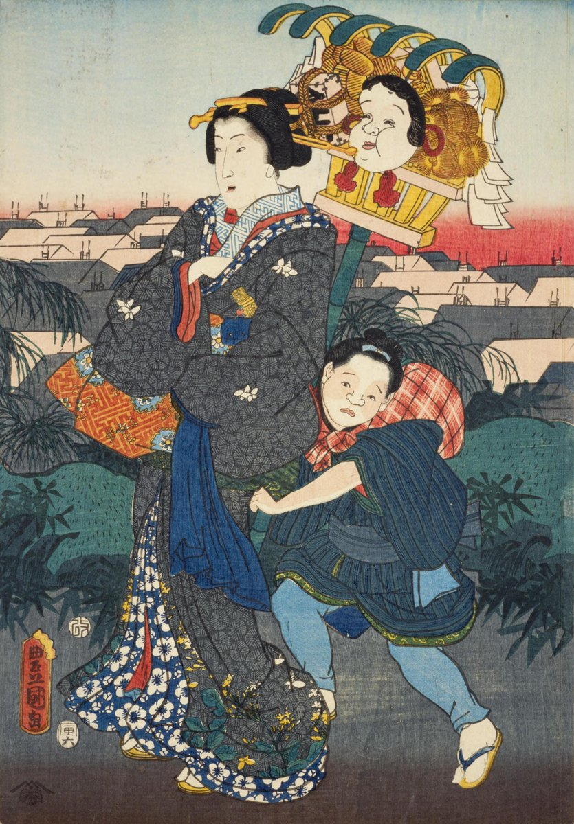 On Tori-no-hi (the day of the rooster in November), fairs called Tori-no-Ichi are held at Otori-jinja Shrine in various locations. Many visitors purchased decorative rakes (Kumade) with lucky charms. Tori-no-Ichi of Asakusa was popular in Edo.
dl.ndl.go.jp/en/pid/1307021…