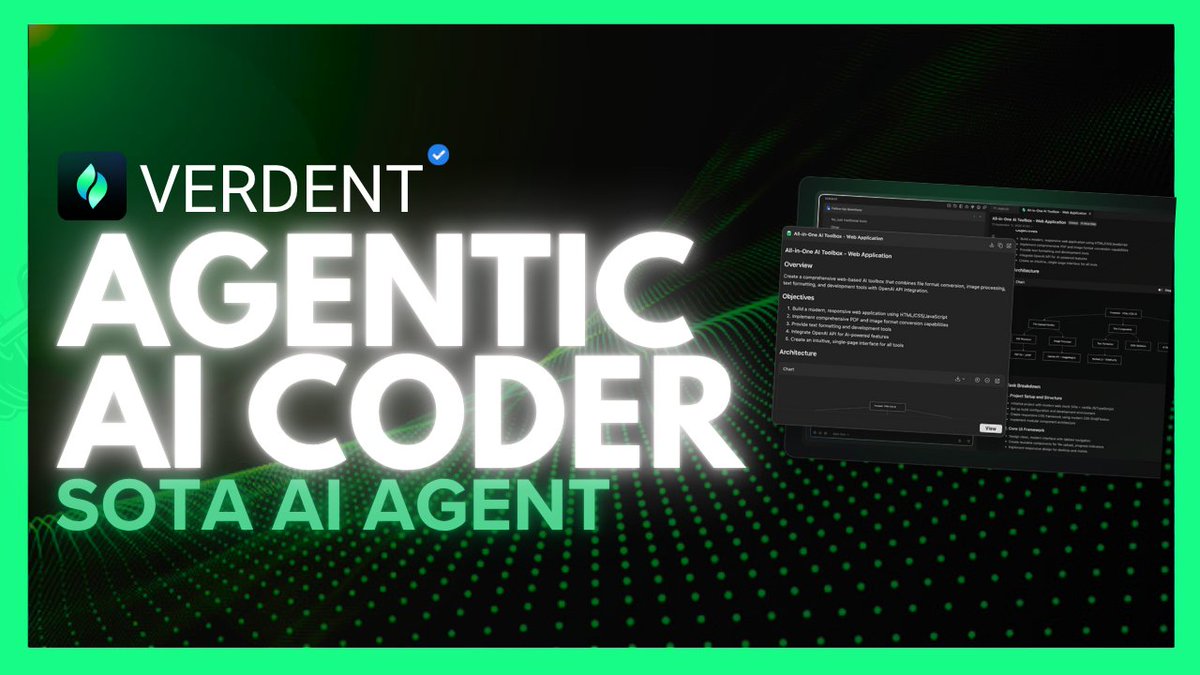 Verdent: NEW Agentic Coder IS POWERFUL! Can Build ANYTHING! (Sub Agents + SOTA): youtu.be/bhqLatL1Km8