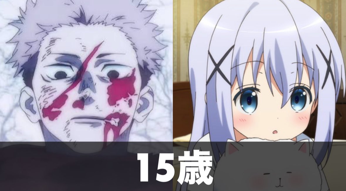 同年代とは思えないアニメキャラ