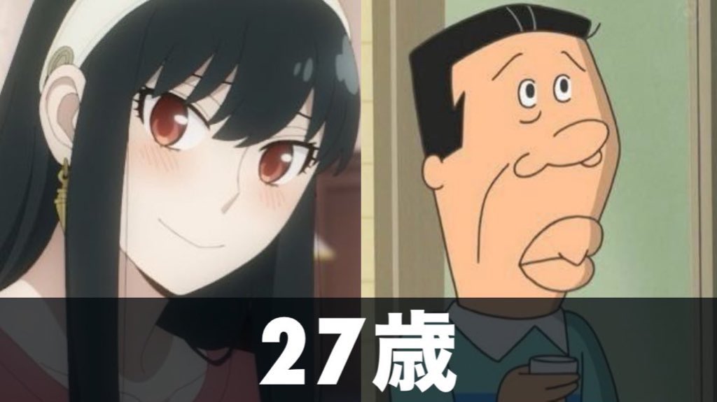 同年代とは思えないアニメキャラ