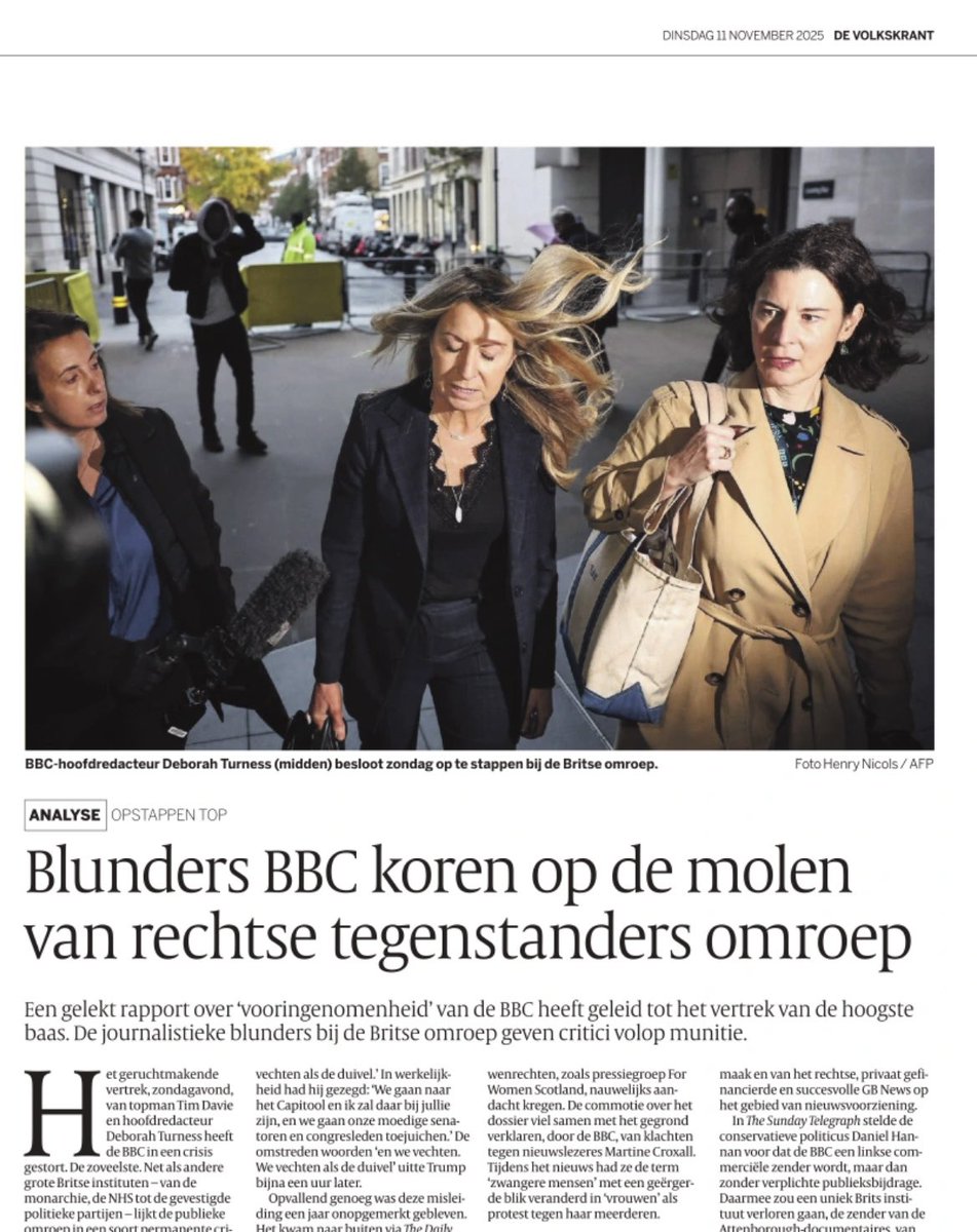 Terecht dat de BBC-directie aftreedt. Ze hadden veel subtieler te werk moeten gaan en nooit munitie aan rechts mogen geven.
