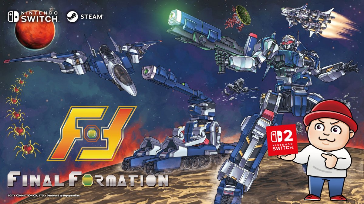 本日22時からファミコン『フォーメーションZ』の新作『ファイナルフォーメーション』をプレイしていきます！シューティングは得意ではないですがずっとプレイしたかったので今日プレイできるの嬉しいです！配信はコチラから↓
youtube.com/live/JW5jNkvok…
#ジャレコ　#シティコネクション　#Switch2
