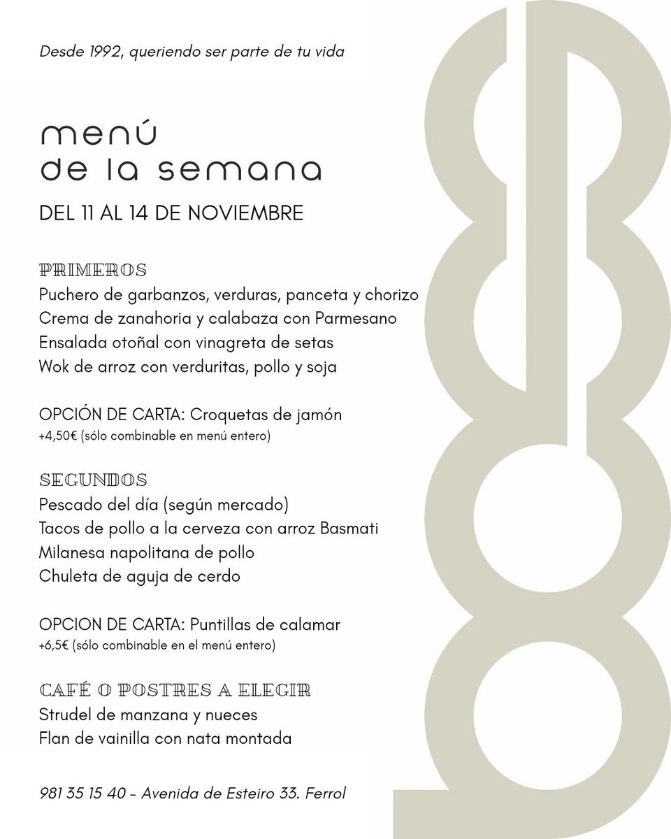 Bossferrol's tweet photo. Un nuevo Menú semanal... Bon appétit!

#restaurantesferrol #esteiro #menudeldiaferrol #ferrol https://t.co/mSuVvSFkVo