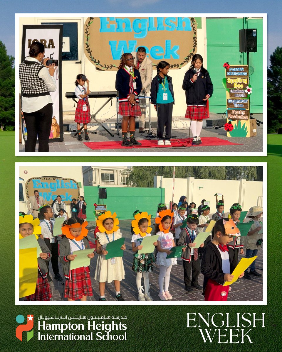 HamptonHeights1's tweet image. English Week at HHIS! 
What an incredible start to our celebration of language and creativity! The week began with an energetic assembly that set the tone for exciting classroom activities. 
#HHIS #EnglishWeek #LiteracyInAction #CharacterDressUp #ReadAloud #PoetryFun