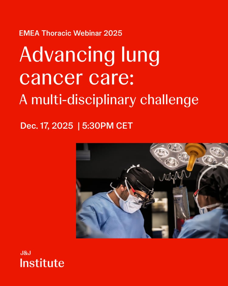 JNJMedTech's tweet image. 🩺How do we elevate lung cancer care through collaboration?

Join a panel of leading experts as they discuss the Lung Unit Model, perioperative immunotherapy trends, and real-world MDT case discussions - providing practical insights for today’s thoracic and oncology…