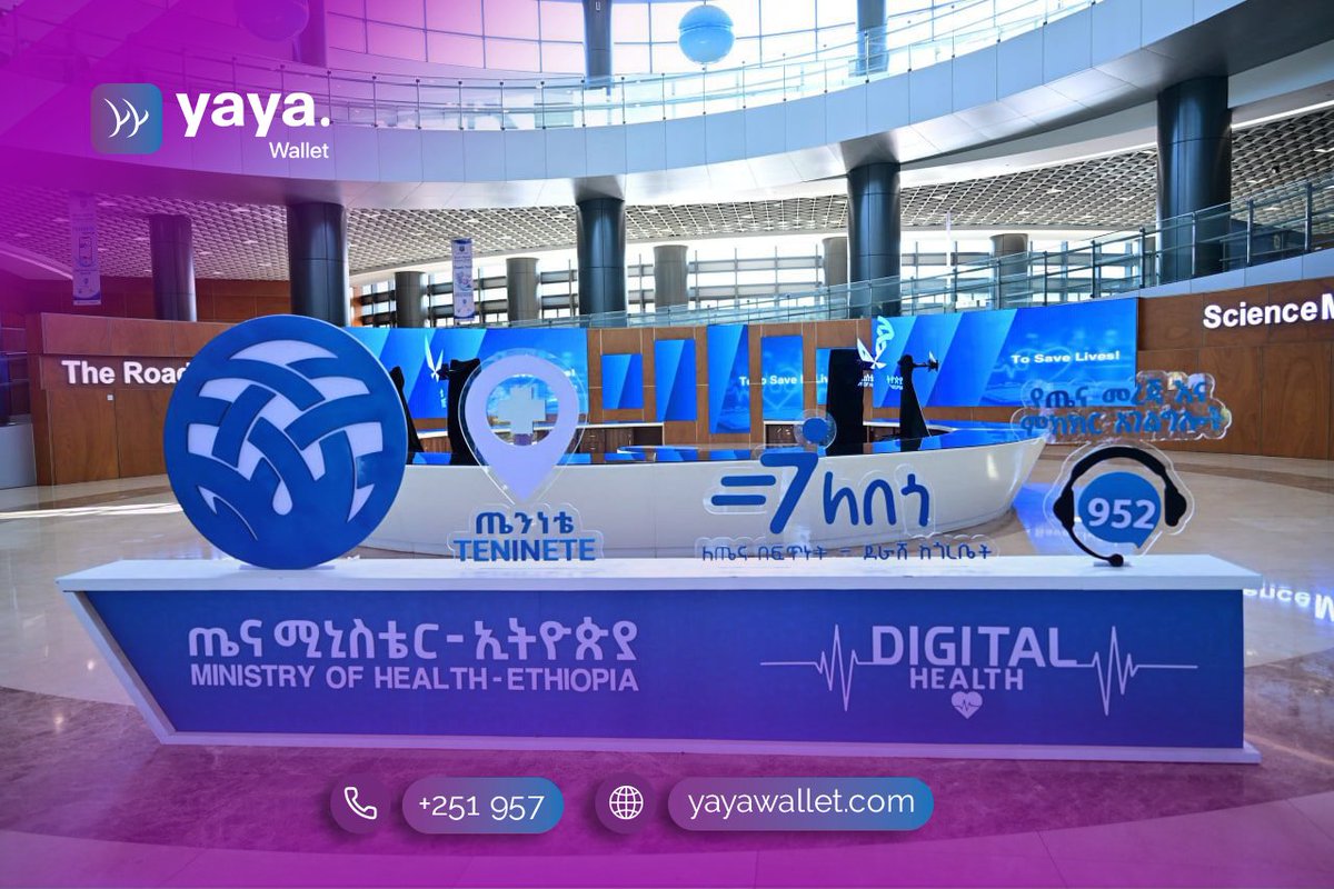 yayawallet's tweet photo. YaYa Wallet is proud to participate in the Teninete Mobile Application Launch and the Ethiopia Digital Health Conference &amp; Exhibition 2025 (Nov 10–11), organized by the @FMoHealth.

#YaYaWallet #MinistryOfHealth #DigitalHealth #Innovation #Ethiopia #FintechForHealth https://t.co/IfhX930W6a