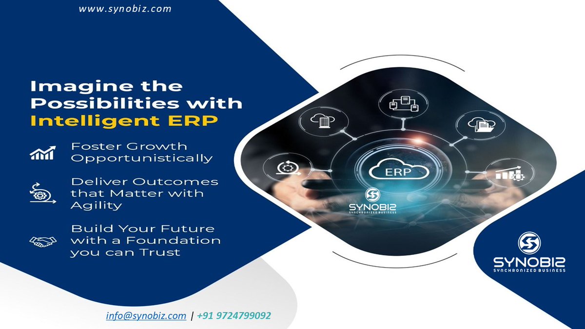 🚀 Move smarter with Intelligent Cloud ERP!
Stay agile, build with trust &amp; unlock growth with SAP S/4HANA.
#DigitalTransformation #SAP #ERP #TechBiz #IntelligentEnterprise #SAPBusinessOne #D365BusinessCentral

📩 info@synobiz.com | 🌐 synobiz.com | 📞 09724799092