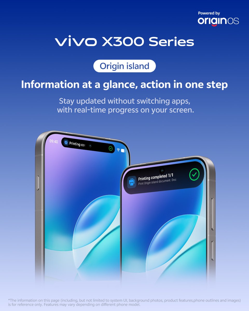 OriginOS_Global's tweet image. A seamless data flow. One-tap transfer initiates full-quality sharing, while Origin Island provides live status updates. See this new efficiency on vivo X300 Series.