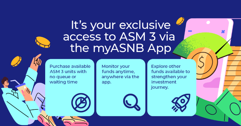 ASNBmy_official's tweet photo. ASM 3 units are NOW AVAILABLE for new unit holders via the myASNB app. 

New ASNB users, unlock your ASM 3 units today. myASNB app. Use code UNLOCK.