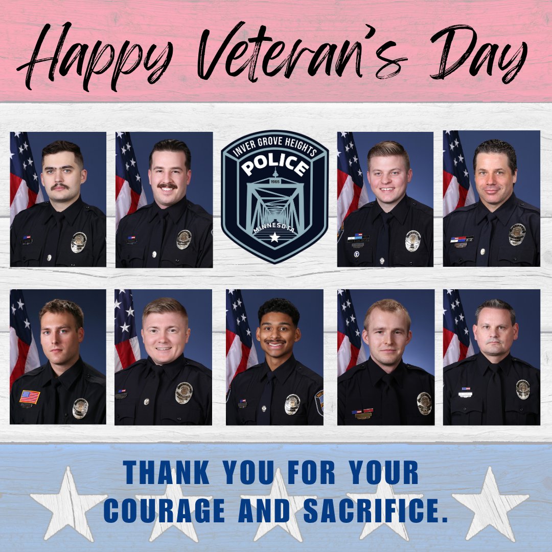Today we honor all who've served in defense of our nation. Your courage, dedication &amp; commitment to protecting our freedoms inspire us. To our officers, staff, family members &amp; all veterans in the community, thank you for continuing to lead with integrity &amp; honor. We salute you.