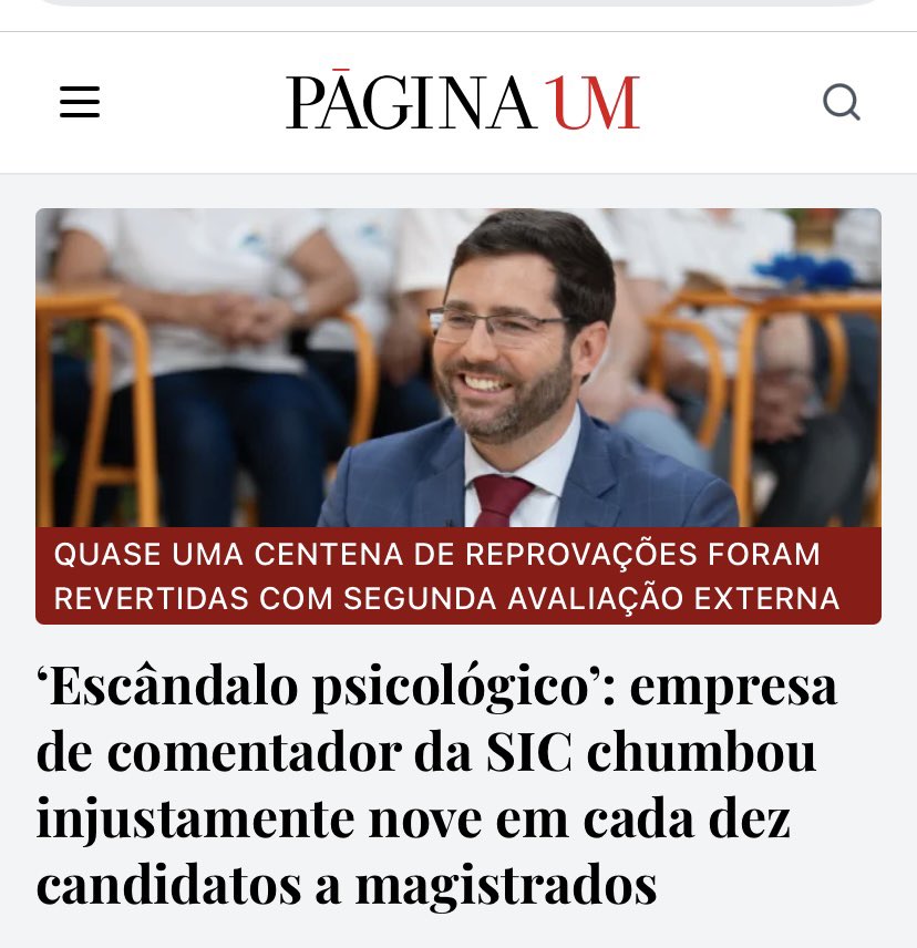 EDITORA ALEMÃ PRESSIONA PÁGINA UM PARA NÃO REVELAR INQUÉRITO
CEJ: conheça todas as 344 perguntas (e as 197 mais insólitas) do inquérito psicológico aos futuros juízes

paginaum.pt/2025/11/10/cej…

O PÁGINA UM revela, na íntegra, o polémico inquérito psicológico aplicado pelo Centro