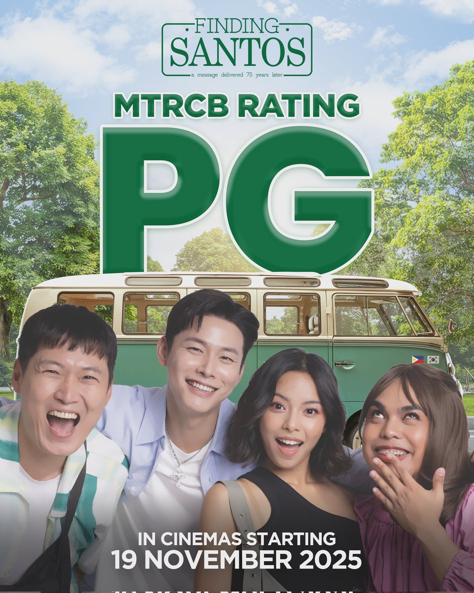 FindingSantosPH's tweet photo. #FindingSantos is Rated PG by the MTRCB.
Handa ka na bang samahan sila?
Showing this November 18 in Cinemas Nationwide!
#Finding_Santos #Woojin #Gabby #Junha #Lara #SBTown1stRomComRoadFilm #AMessageDelivered75YearsLater https://t.co/7Bd5enLxng