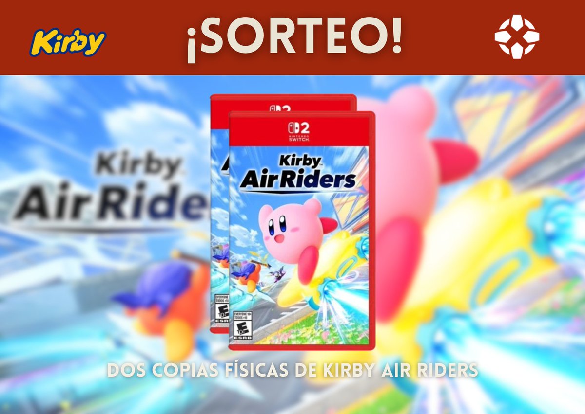 🚨¡ALERTA SORTEO!
 
 🎮¿Te gustaría hacerte con una de estas dos copias físicas de Kirby Air Riders?
 
 1️⃣Responde a este tweet con el hashtag #AceleraKirby y menciónanos
 2️⃣Cuéntanos qué qué es lo que más esperas del juego, o, si has probado el Global Test Ride, qué es lo que