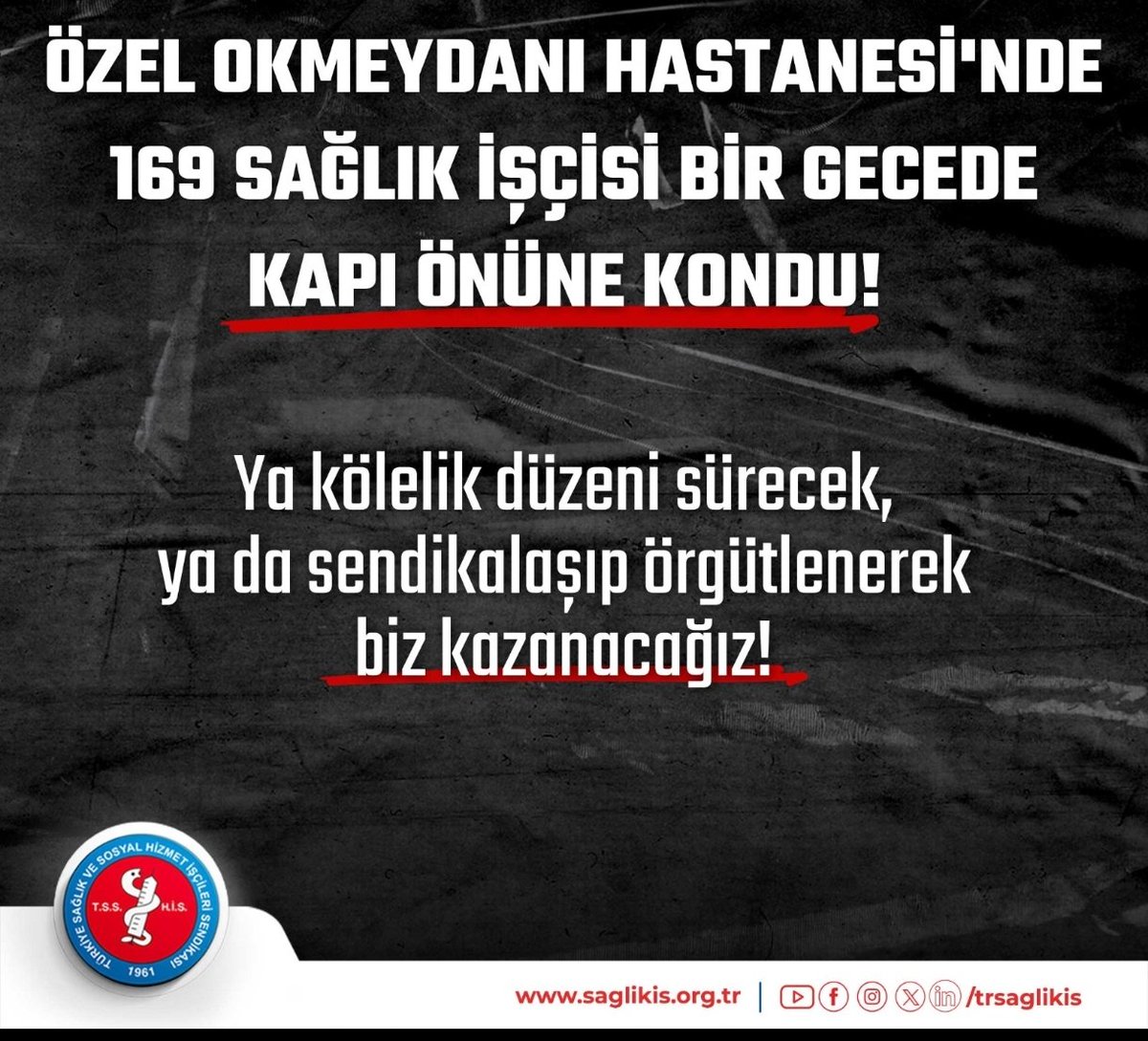 Özel Okmeydanı Hastanesi işvereni “deprem riski” bahanesiyle hastaneyi tahliye ettiğini duyurdu. Fakat asıl gerçek ortada: Ağustos’tan bu yana maaşlarını alamayan 169 işçi, tek bir açıklama yapılmadan, hakları ödenmeden sokağa atıldı!
saglikis.org.tr/Haber-Detay/oz…