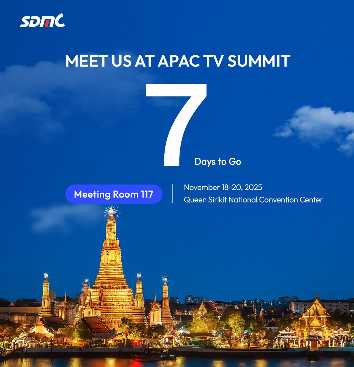sdmctech's tweet image. With just 7 days to go, the #APACTVSummit is almost here.

Discover how SDMC&apos;s AI Home solution turns your existing device fleet into intelligent hubs for the AI home era.

👉 Secure your meeting now: en.sdmctech.com/contact-us/ser…

#AndroidTV #GoogleTV #Netflix #APACTVSummit2025 #SDMC