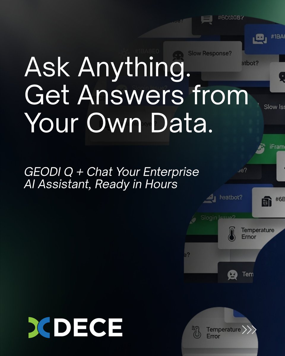SoftwareDECE's tweet image. GEODI Q and Chat — Your AI Assistant, Ready in Hours 💬⚡

Why wait months to build an enterprise AI when you can start in hours?

👉 Request a PoC at support.decesoftware.com/geodi-dspm

#GEODIQ #SupportQ #AIChat #DataDiscovery #ResponsibleAI #DSPM #GEODI