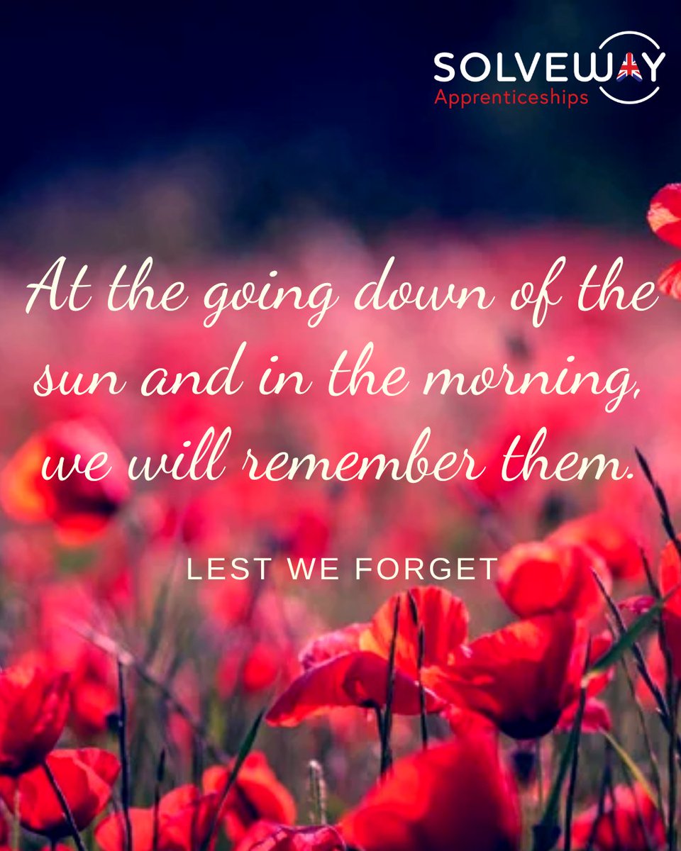 Lest we forget ❤️

#RemembranceDay #LestWeForget #11November #SolvewayApprenticeships
