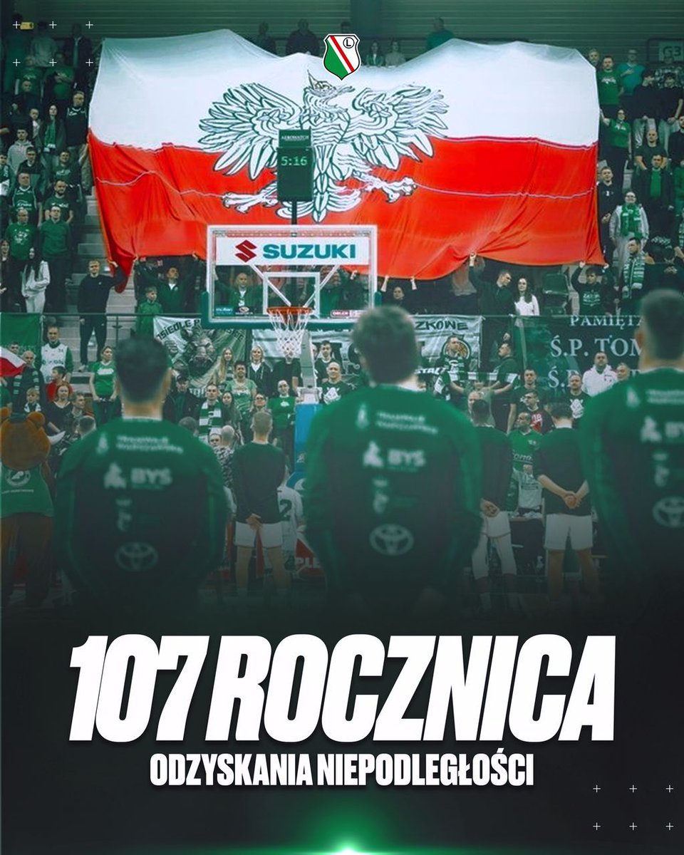 Dziś świętujemy 107. rocznicę odzyskania przez Polskę Niepodległości. 🇵🇱

Z dumą wspominamy tych, którzy walczyli o wolność naszej Ojczyzny. 

#legiakosz #legiawarszawa #plkpl #basketball