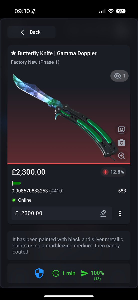 chrislucid_'s tweet image. Selling butterfly knife Doppler phase 1, max diamond tip 0.00 #cs2 #csfloat @zipelCS @ohnePixel @anomalyxd