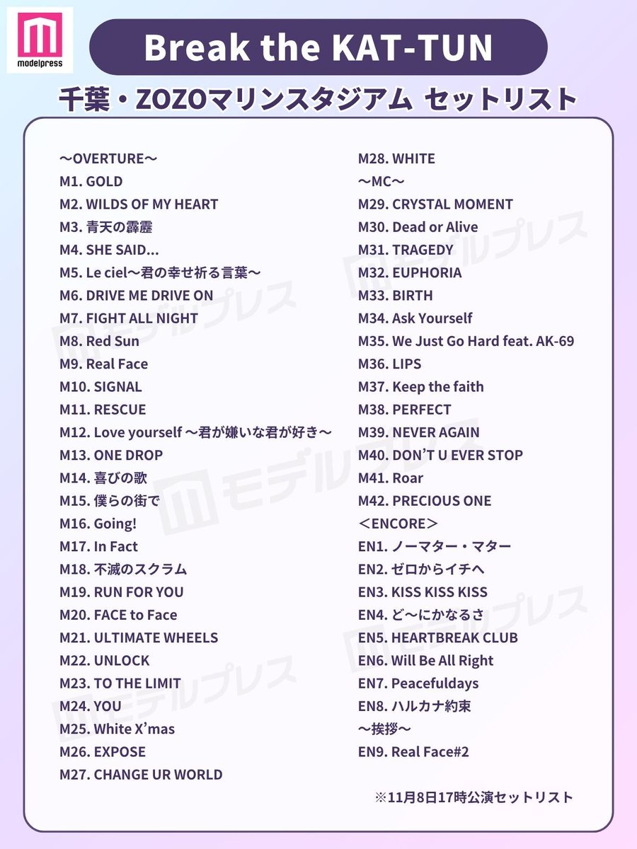 Break the KAT-TUNセットリスト公開🎧▶️ ＼ KAT-TUN、25年の