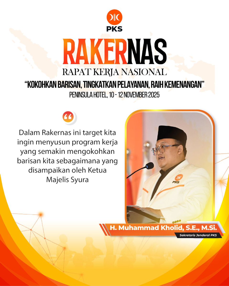 abudhoifan's tweet photo. Melayani rakyat adalah ibadah.
Dan setiap kader PKS tahu, kerja politik adalah bagian dari pengabdian.
#RakernasPKS2025 https://t.co/tbZwcLAm5G