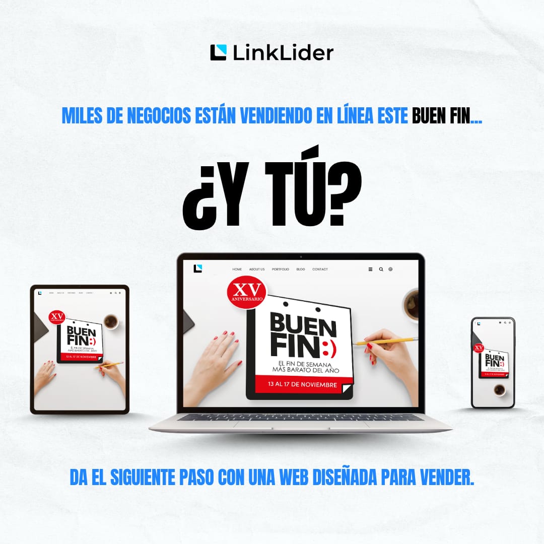 linklider's tweet image. Este Buen Fin 💥 miles de negocios ya están vendiendo en línea…
¿Y tú?

No te quedes fuera.
📲 Crea tu web lista para vender en linklider.com

#BuenFin2025 #CreaTuWeb #LinkLider #NegociosOnline #TiendasEnLinea #MarketingDigital