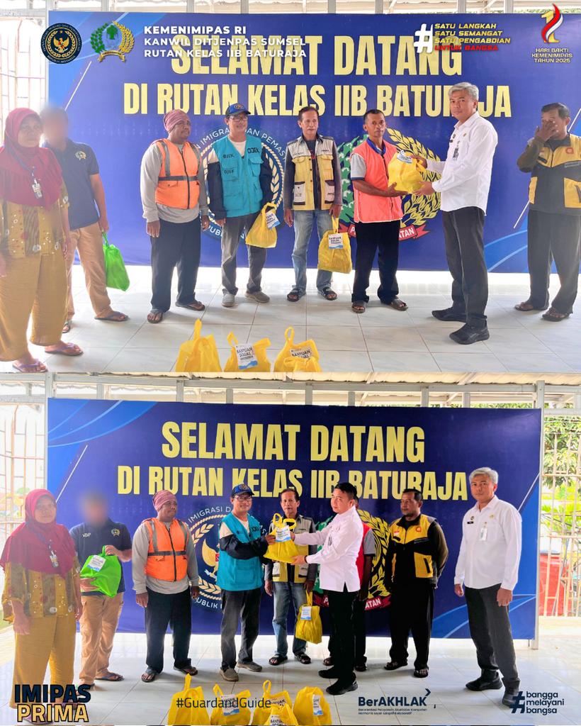 rutanbaturaja's tweet photo. Dalam Rangka Menyambut Hari Bakti Kementerian Imigrasi dan Pemasyarakatan ke-1 Tahun, Rutan Baturaja Salurkan Bantuan Sosial.

#Kemenimipas
#Ditjenpas
#KanwilDitjenPasSumsel
#Pemasyarakatan
#HumasRubaraja
#PemasyarakatanPastiBermanfaatUntukMasyarakat
#SetahunBerdampak https://t.co/UxKiDLE5Zy