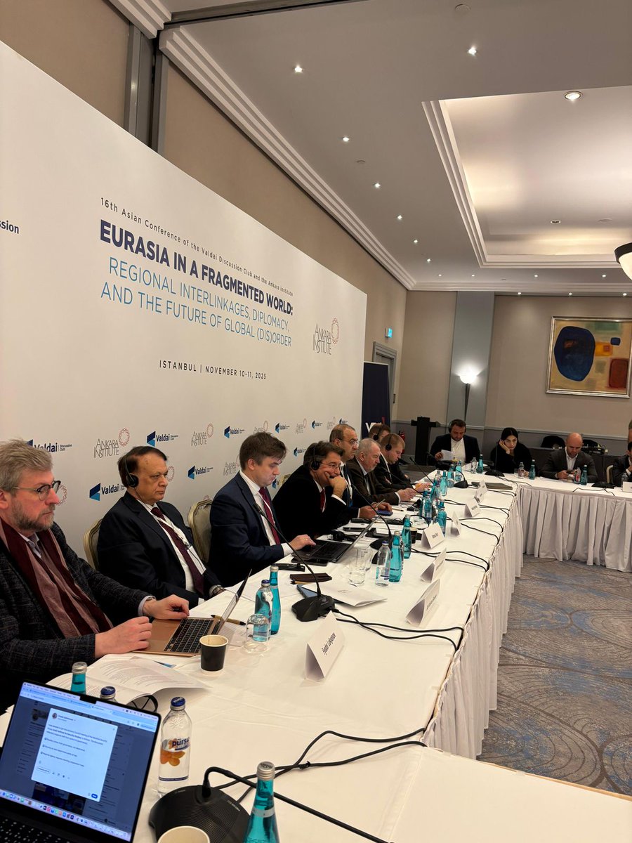 AnkaraEnstitusu's tweet photo. In the session “Global (Dis)Order and Eurasia,” participants discussed the climate of uncertainty prevailing in the international system and the risks facing both states and societies. The speakers emphasized the need to strengthen regional cooperation mechanisms at a time when the global order appears increasingly fragile.

It was suggested that the international system must ultimately choose between “unmanaged chaos” and “managed complexity.” For now, countries are not striving to reach a new stability; rather, their immediate challenge lies in managing instability within an evolving and unpredictable global environment.

@Valdai_Club