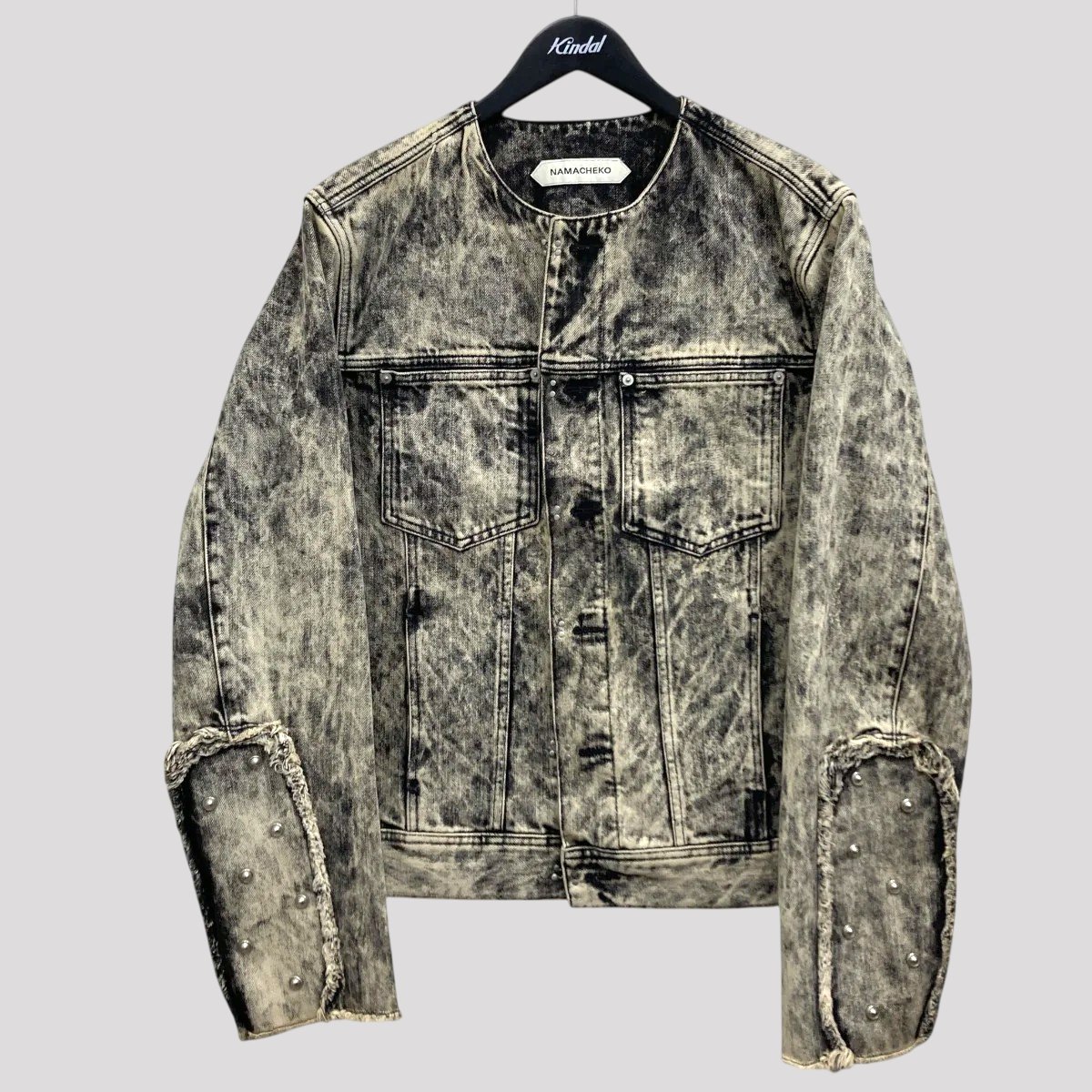 メンズ買取新入荷 NAMACHEKO / ノーカラーブリーチデニムジャケット 