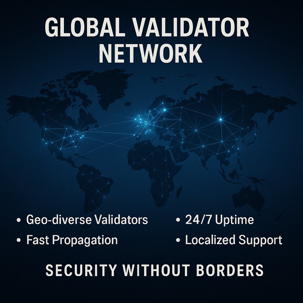 A global validator network securing an open economy — powered by modular infrastructure and built for real-world scale. 

where every transaction, node, and builder contributes to the same foundation of reliability.