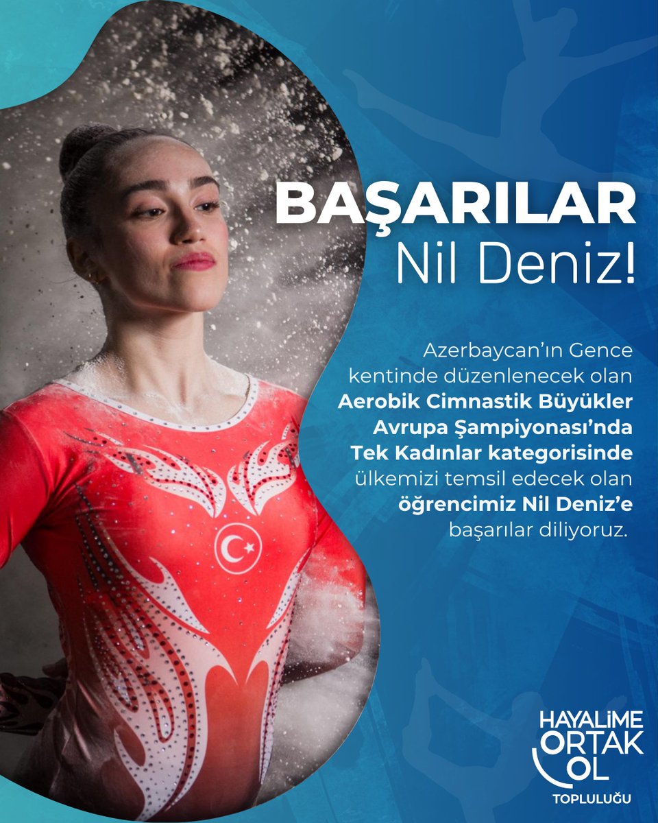 14–16 Kasım tarihlerinde Azerbaycan’ın Gence kentinde düzenlenecek Aerobik Cimnastik Büyükler Avrupa Şampiyonası’nda Tek Kadınlar kategorisinde ülkemizi temsil edecek olan öğrencimiz Nil Deniz Bal ile gurur duyuyor, gönülden desteklerimizi gönderiyoruz.💙

Başarılar Nil Deniz! 🇹🇷