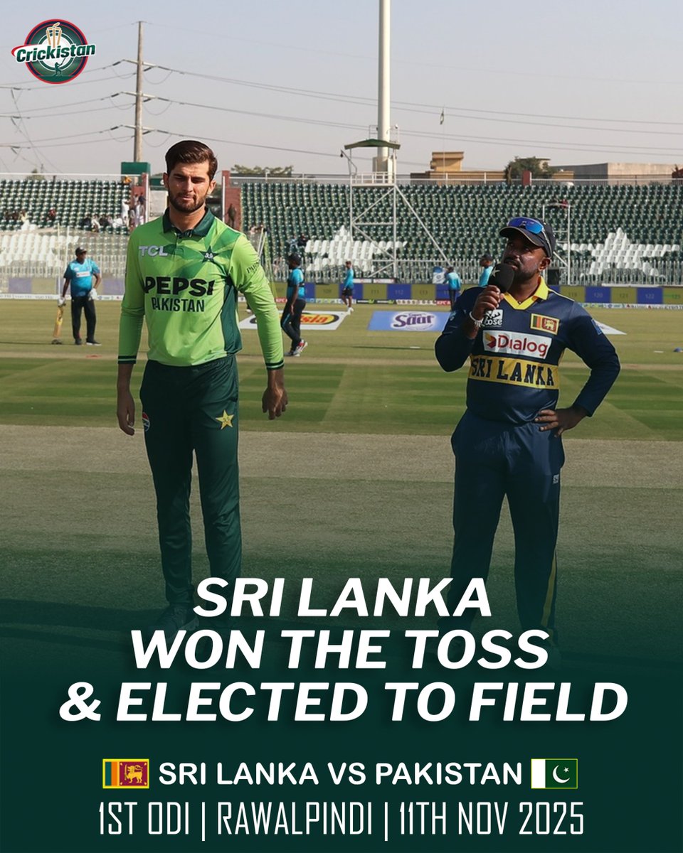 Crickistan92's tweet photo. Sri Lanka Won the toss and decided to Bowl First

#PAKVSSRI #PakistanCricket  #pakistanvssrilanka #Cricket #pakistan https://t.co/Z8mCvshGa2