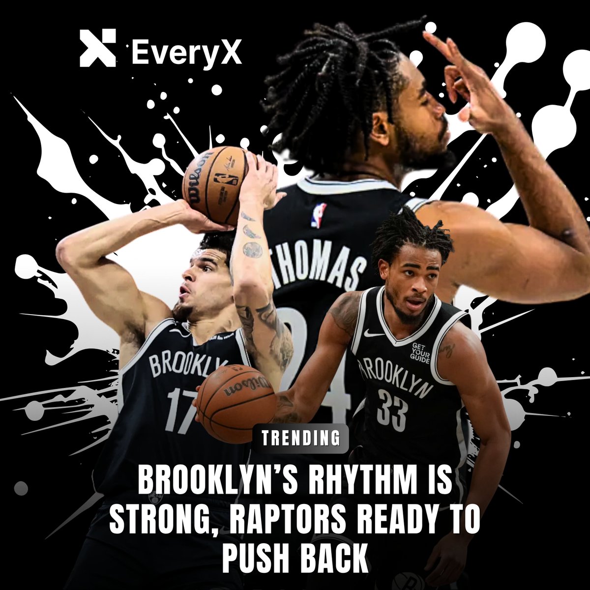 everyx_io's tweet photo. Porter Jr. raining threes, Claxton controlling the paint, Thomas lighting up the scoreboard. Raptors in pursuit tonight, Brooklyn sets the pace showing why theyโre a force to beat.
Check here: https://t.co/UPWa10ed2P
#EveryX #BrooklynNets #NBA2025 #NetsWin #PorterJr #Claxton #CamThomas #EveryXSports #RAPTOR