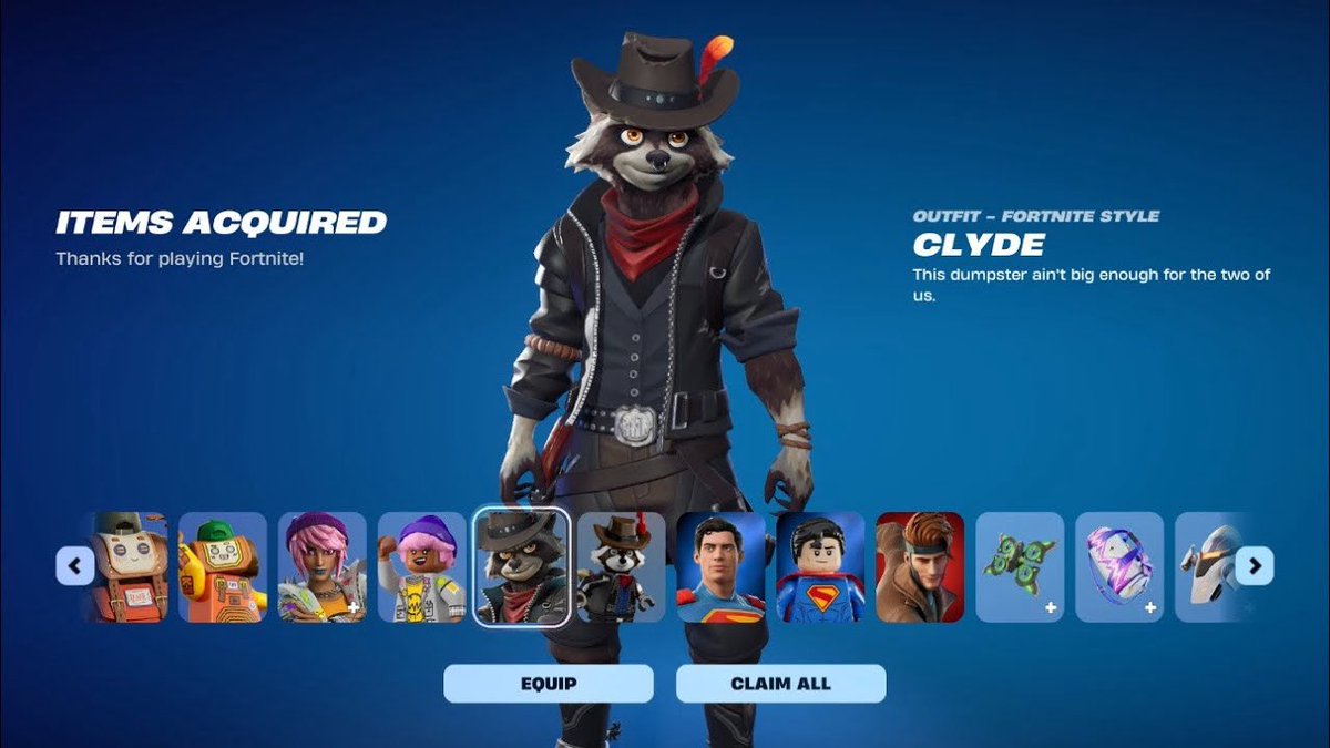 FortniteFNLK's tweet image. FORTNITE FREE CLYDE SKIN!

Earn 100,000 XP on Mobile or PC

USE CODE ‘FNLK’ #ad