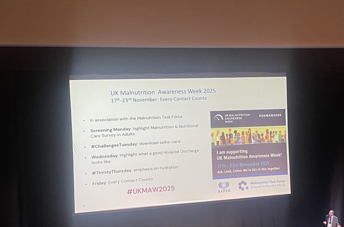 Reminding the BAPEN audience about #ukmaw25 starts on the 17 th November