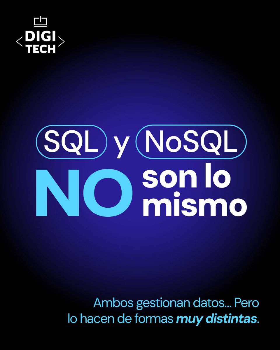 DigitechFP's tweet photo. Una #basededatos es un sistema que permite almacenar, organizar y acceder a la información en el entorno digital. Desde #apps, hasta inteligencia artificial o videojuegos, todo está guardado en una base de datos.
Estas son las diferencias entre #SQL y #nosqldatabase.

#Digitechfp https://t.co/93W4dWV7IQ