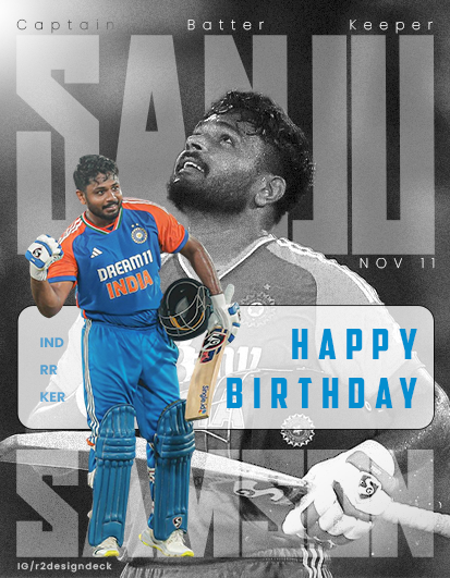 R2DesignDeck's tweet photo. King of Royals, Heart of Millions – Happy Birthday Sanju!

#HappyBirthdaySanjuSamson
#SanjuSamsonBirthday
#HappyBirthdaySanju #Sanjusamson #samson #sanju

Sanju Samson ♥ https://t.co/KVnRm9E34Y