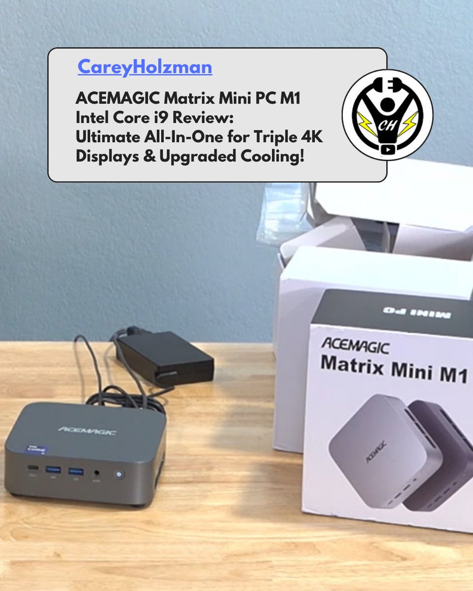 Acemagic_MiniPC's tweet image. 🖥️  ACEMAGIC Matrix #MiniPC M1 Intel Core i9 Review: Ultimate All-In-One for Triple 4K Displays &amp;amp; Upgraded Cooling! [ by @TheCareyHolzman  ]
🔗 youtube.com/watch?v=K7vsfG…

A key feature is its upgraded cooling system, which ensures the M1 runs quietly and efficiently even under…